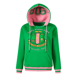 Sudadera con Capucha Unisex AKA Pink Prep, Color Verde y Rosa, Sudadera con Capucha de Forro Polar Premium, Ropa Deportiva Informal - Product Image 1