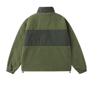 Chaqueta Bomber Unisex Negra de Forro Polar, Cuello Alto, Diseño con Bloques de Color, Impermeable, Informal, para Invierno, 100% Poliéster - Product Image 4