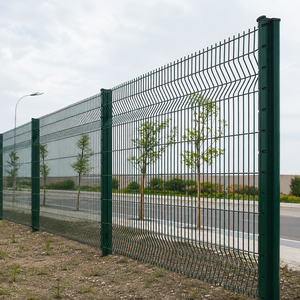 Malla de Alambre Soldada Verde para Cercas de Seguridad con Paneles Curvos Superiores, Postes Metálicos para Cercas de Jardín y Bordes de Carreteras, Mobiliario - Product Image 3