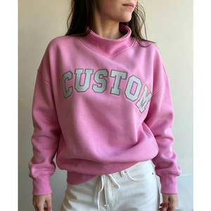 Sweat-shirt oversize à col montant en coton molletonné tie-dye imprimé et brodé sur mesure pour femme, idéal pour le campus et toutes les saisons - Product Image 2