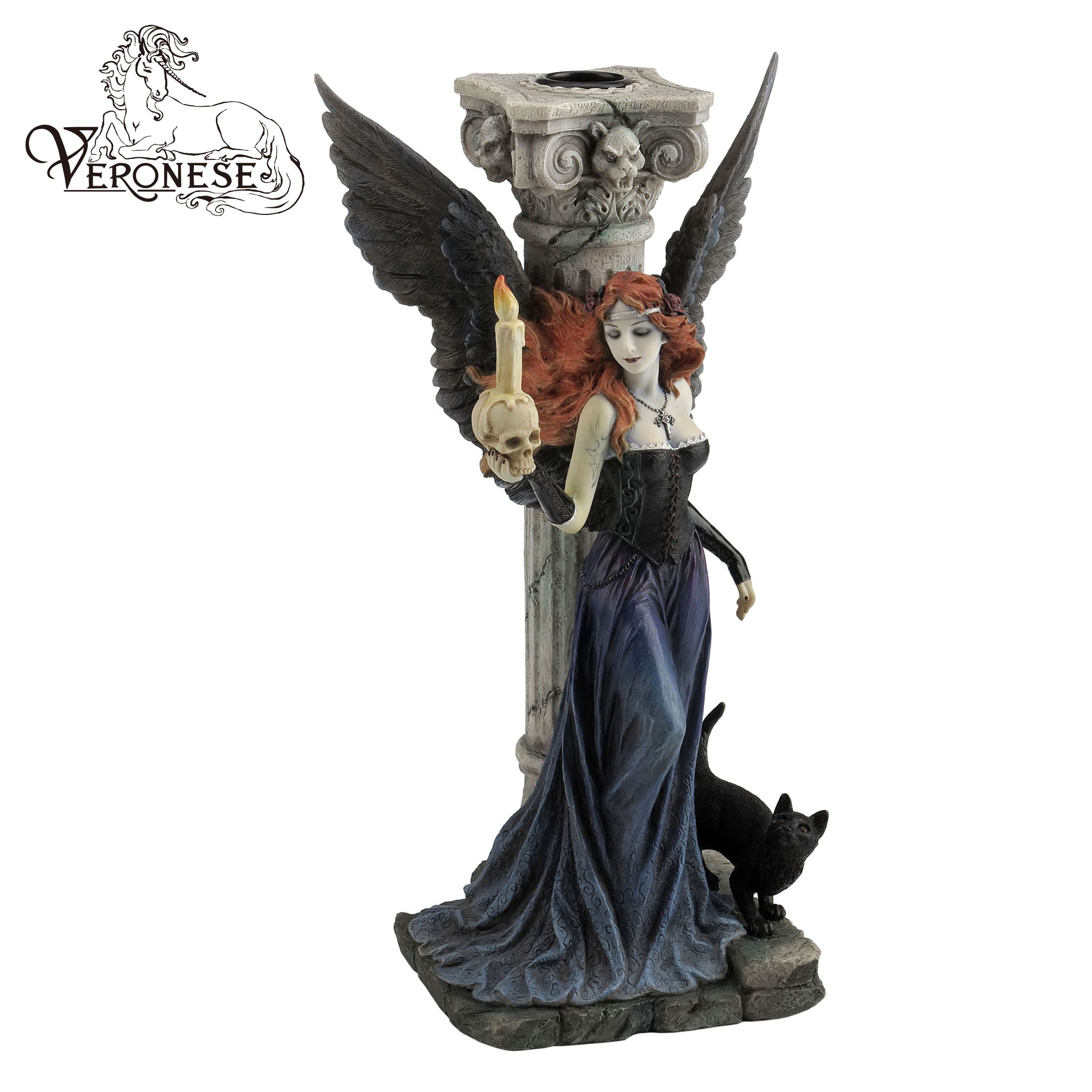 Veronese Design Skeleton Sitting Holding Knee Figurine - Hand