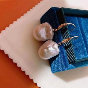 Boucles d'oreilles en argent 925 de style rétro français et perles naturelles de 9-10 mm gris platine avec boîte cadeau personnalisée tendance - Product Image 3