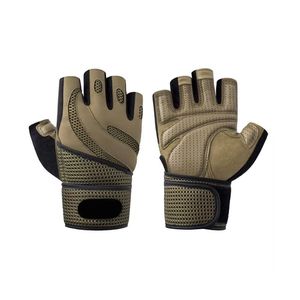 Guantes Tácticos de Medio Dedo Color Verde Oliva, Palma Reforzada con Microfibra, Profesionales para Levantamiento de Pesas y Entrenamiento en Gimnasio - Product Image 1