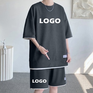 เสื้อผ้าฤดูร้อนขายส่ง ดีไซน์ใหม่ ชุดเซ็ตชาย เสื้อยืดแขนสั้น กางเกงขาสั้น ชุดเซ็ตคู่ชาย คุณภาพสูงสำหรับผู้ชาย ล้างสีแบบแอซิด - Product Image 4