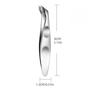 Mini coupe-cuticules en acier inoxydable, mâchoire de 10 mm, forme biseautée, lame incurvée, pointe affûtée, portable, pour usage manuel, style simple pour adulte - Product Image 4