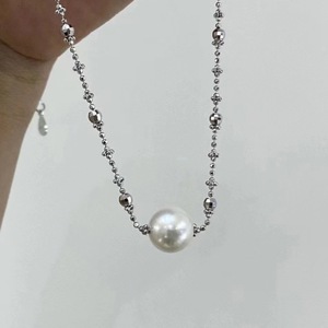 <b>Light</b> Luxury Versatile 10-11mm Freshwater Pearl Necklace <b>Edison</b> Fairy Link Roadway Clavicle Chain with S925 Silver - Product Image 2