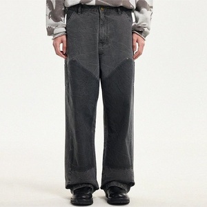 Pantalones de Carpintero para Hombre, Estilo Vintage, Lavados, con Doble Rodilla, de Corte Ancho, para Trabajo y Streetwear - Product Image 1