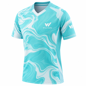 Wilcare Men's V-Neck <b>Sports</b> <b>jersey</b> White Wave Pattern Short Sleeve Athletic Wear wear <b>jersey</b> for men V-neck <b>sports</b> - Product Image 5