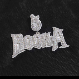 Collar con Colgante de Moissanita con Diseño de Letras Reales, Joyería Hip Hop, Collar con Nombre Personalizado, Amuleto, Regalo de Lujo - Product Image 6