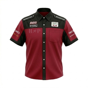 Nouvelle conception Chemises de pit crew entièrement boutonnées personnalisées avec logo sur mesure pour moto et course automobile 2026 - Product Image 4