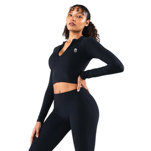 Soutien-gorge de sport sans couture à manches longues et fermeture éclair pour femme, maintien élevé, idéal pour le yoga, la gym et l'entraînement, vêtements de performance, OEM - Product Image 2