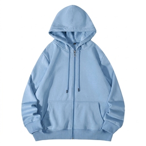 Custom Logo <b>Zip</b>-Up Men & Women Hoodie Loose Knit Breathable Eco-Friendly Polyester/Cotton <b>Hooded</b> Custom Streetwear Hoodies - Product Image 1