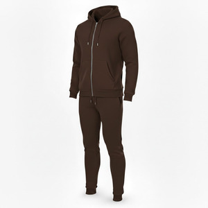 Ensemble de survêtement unisexe personnalisé en polaire polyester/coton léger 2 pièces pour la gym, l'entraînement, le sport et le jogging – Style urbain - Product Image 1