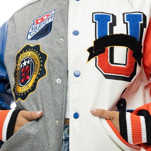 แจ็คเก็ตเบสบอลสั่งทำแฟชั่นสุดเท่ สไตล์วาร์ซิตี้ขายดี ดีไซน์สุดคูล หลากหลายแบบสำหรับฤดูหนาว กำลังลดราคา - Product Image 6