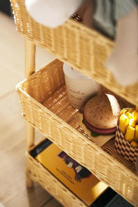 Étagère de rangement pour jouets à 3 niveaux pour enfants, en rotin naturel tressé, armoire de rangement pour poupées pour enfants. - Product Image 3