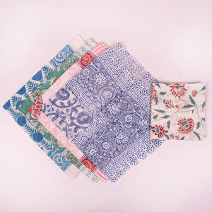 Eco-Friendly Cotton Block Print Floral & Color Blocking Breathable <b>Tie</b> <b>Back</b> Multifunctional Bandana for Adults-All Seasons Wrap - Product Image 4