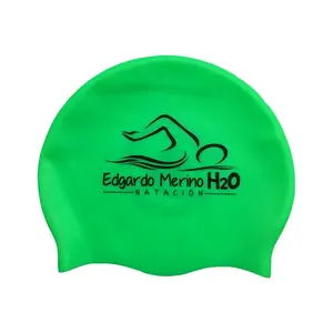 Topi Berenang untuk Pria, Topi Selam Logo Khusus Tahan Air Rambut Panjang, Topi Renang Ekstra Besar Silikon Afrika, Topi Kepala Longgar