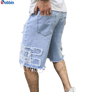 BOBBIN INDUSTRIES Salopette en jean cargo pour homme, coupe droite, délavée, patchwork, effet usé, respirante, écologique, taille haute - Product Image 4