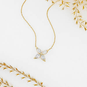 Exquisito Collar con Colgante de Diamante Marquise Cultivado en Laboratorio, Oro, Oro Rosa, Oro Blanco o Plata, Certificado IGI D-E-F - Product Image 2