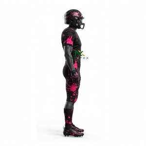 ชุดฟุตบอลลายเพ้นท์สีดำชมพูสำหรับผู้ชาย NEXTEX พร้อมกางเกงแบบซับลิเมชั่น - Product Image 4