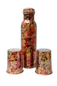 ขวดทองแดงพิมพ์ลายดอกไม้ ปลอดสาร BPA ป้องกันการรั่วซึม ขวดน้ำทองแดงอิออน สำหรับกิจกรรมกลางแจ้งและสุขภาพ ขายส่ง - Product Image 6