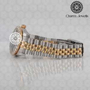Reloj de Lujo para Hombre Charm Jewells, Acero Inoxidable, Esfera de 40 mm, Movimiento Mecánico Analógico, Brazalete con Incrustaciones de Diamantes, Resistente al Agua 10 Bar - Product Image 3