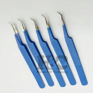 แหนบขนตาปลอมทำจากสเตนเลสทนทานแบบ45องศาสีสวยแหนบต่อขนตา90องศา - Product Image 1