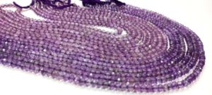 Perles rondes facettées en améthyste rose naturelle, 4 mm, brin de perles de 8 pouces de long - Product Image 2