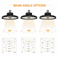 Lámpara LED Industrial UFO High Bay de 50W, 60W, 80W con 7 Años de Garantía, 200 lm por W, Chips LED Liteon 5050, Lente de PC, IP65, IK08