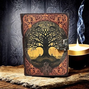 Genuine Leather printed <b>Journal</b> Notebook Handmade Vintage <b>Writing</b> Diary Refillable Travel Notebook - Product Image 3