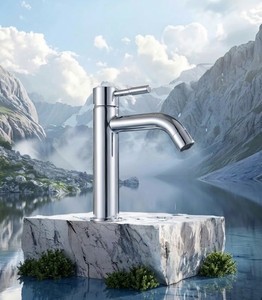 Wholesale Lavabo Faucet <b>ABS</b> Chrome Single Cold Tall Pillar Bathroom Vanity Basin Sink Tap Washbasin Faucet KSLA-01T5 KSN VietNam - Product Image 1