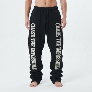 Pantalones Deportivos Personalizados con Cordón en la Cintura, Pantalones Largos de Felpa para Hombre, Estilo Urbano, Pantalones de Invierno de 500 g/m² - Product Image 1