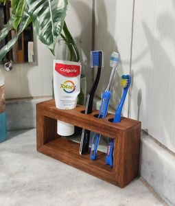 Soporte para Cepillos de Dientes de Madera Natural, Accesorios de Baño de Bambú, Ecológico, Sin Plástico - Product Image 6