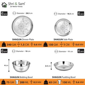 ชุดอุปกรณ์ทานอาหารเย็น6คนดีไซน์ด้วยเลเซอร์ชากุนกลอรี่ทำจากสแตนเลส50ชิ้น - Product Image 4