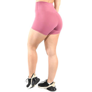 Shorts Deportivos de Cintura Alta para Mujer, Color Sólido, Transpirables, Tejidos en Spandex y Poliéster, Cintura Elástica, Corte Regular - Product Image 2