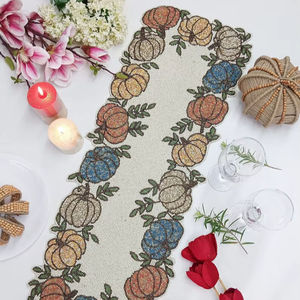 Mantel Individual con Cuentas Hecho a Mano, Decoración de Lujo para Comedor y Fiestas, Diseño Personalizable, Duradero, Antideslizante, Fácil de Usar, Artesanía MS, Pieza Única - Product Image 1