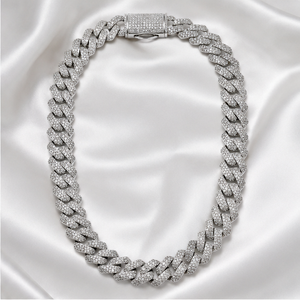 Collier chaîne maille cubaine Miami 18 mm en argent 925 et moissanite, style hip-hop, personnalisé, pour rappeurs, à porter au quotidien - Product Image 3