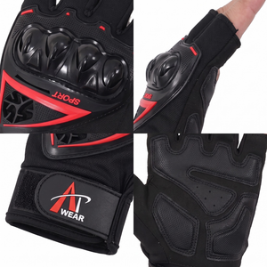 Gants de course d'été en polyester à demi-doigts avec protection rigide des articulations - Product Image 4