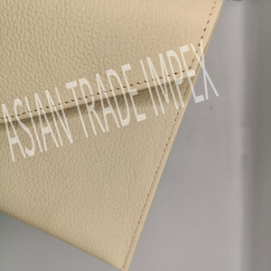 Elegant Cream Leather Envelope Clutch Travel <b>Pouch</b> Classy Women Evening Bag Luxury Cowhide Wallet Sleeve Sleek Daily Organizer - Product Image 4