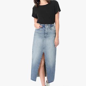 Custom Summer High Quality Wholesale Fashion Ladies <b>Split</b> Long Design Button Front Long Women Denim <b>Skirt</b> With <b>Split</b> - Product Image 2