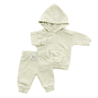 Ensembles de vêtements pour enfants avec logo personnalisé imprimé, ensemble de survêtement décontracté en velours à capuche 2 pièces, sweat-shirt et pantalon de survêtement pour l'hiver
