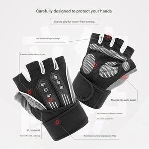 High Performance Winter Outdoor Half Finger Non-Slip Lightweight Unisex <b>Cycling</b> Gloves Breathable - Product Image 2