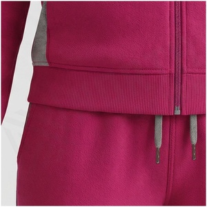 Women Hooded Tracksuit Set Color Blocking <b>Full</b> <b>Zip</b> <b>Sweatshirt</b> & Pants Casual Autumn Wear Breathable Polyester Midweight Regular - Product Image 5