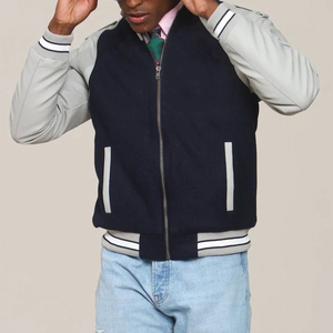 Veste universitaire haut de gamme 100 % laine pour homme, style urbain, avec patchs chenille personnalisés et broderie de logo – Grande Vente Hiver - Product Image 3