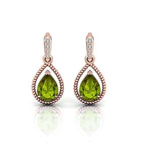 Pendientes de Peridoto en Oro de 14K sobre Plata de Ley 925, Joyería de Lujo para Mujer, Ideal para Fiestas y Regalos - Product Image 5