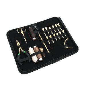Kit professionnel d'extensions capillaires : applicateur de micro-anneaux, pince à trois trous, ciseaux de coupe, enfileur de boucles, aiguilles courbées, pinces - Product Image 1