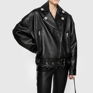 Women's Custom Made Breathable Quilted Genuine Leather Crop Jacket Winter Use High Quality Leather Jackets - Product Image 3