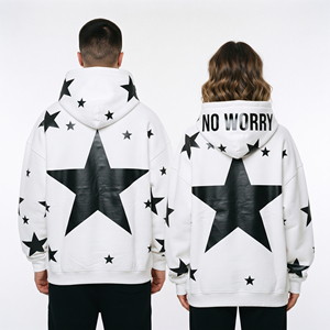 Sudadera con capucha unisex estampada de algodón polar grueso con hombros caídos, estilo oversize, para hombre y mujer, ideal para invierno - Product Image 5