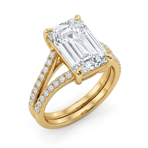 Bague de fiançailles en or 18 carats avec diamant taille émeraude certifié IGI, or jaune, style classique, bijoux pour femmes pour mariage et anniversaire - Product Image 2
