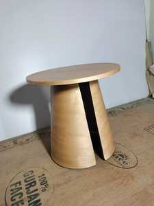 Mesa de Centro Redonda Contemporánea Multifuncional con Chapa de Madera de Fresno para Oficina, Hogar, Sala de Estar, Hotel, Estudio, Apartamentos, Alta Calidad, Bajo Precio - Product Image 6